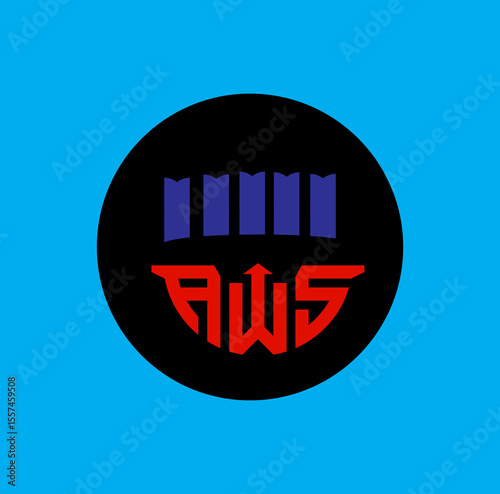 design logo letter a letter w letter s 