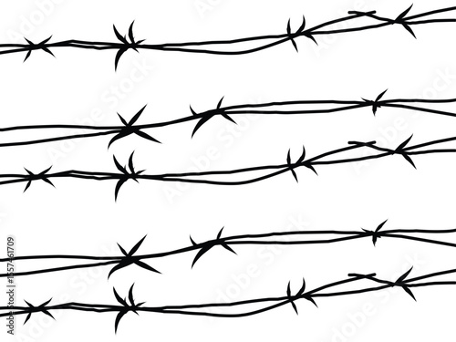 pattern of barbed wire silhouette illustration design vector eps10 .eps