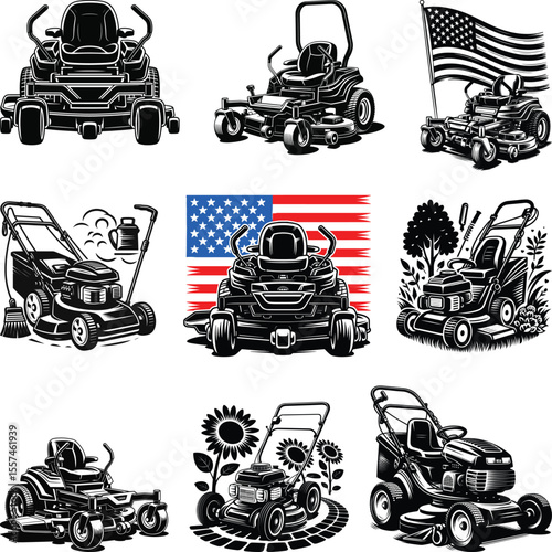 Lawn Mower Svg Bundle, Gardener Shirt, USA Lawn Mower Svg
