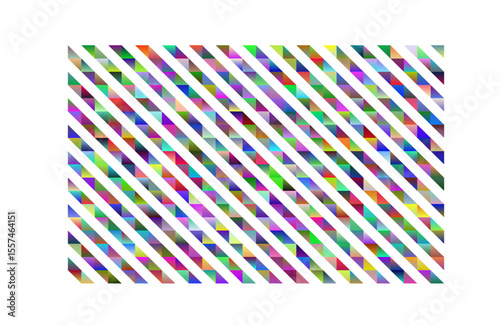 Vibrant Geometric Stripes Art Design , Modern Digital Glitch Pattern with Diagonal Lines

