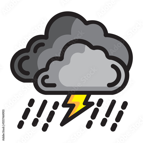 cloud and rain Icon Vector illustration