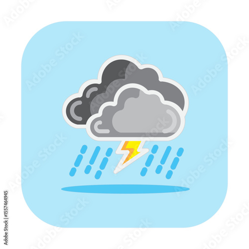 cloud Strom computing icon vector Illustration