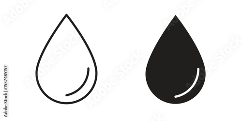 Water drop icon Vector simple flat graphic illustration.