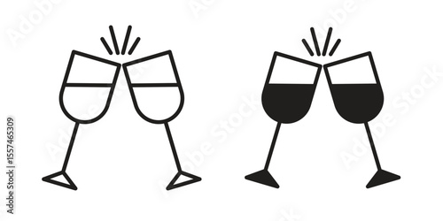 Wine toast icon Vector simple flat graphic illustration.