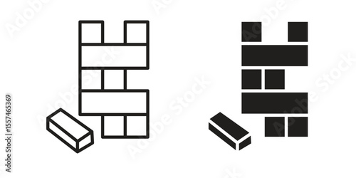 Wooden block icon Vector simple flat graphic illustration.