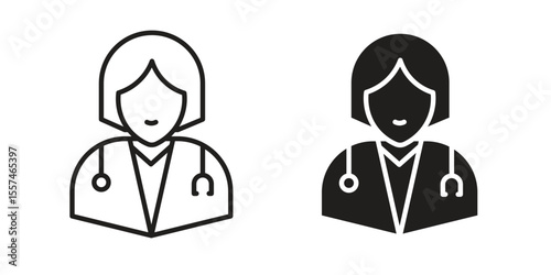Woman Doctor icon Vector simple flat graphic illustration.