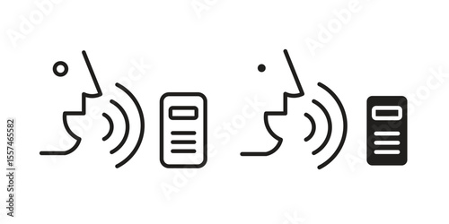 Voice control icon of glyph style design vector template