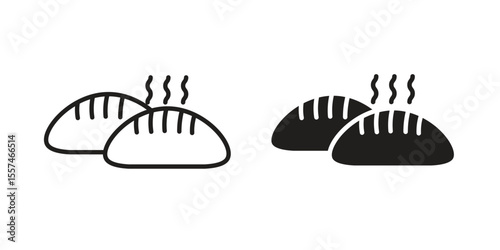 Steamed bread icon Vector simple flat graphic illustration.