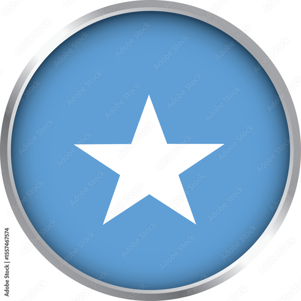 round icon of somalia national flag with white star and metallic border – symbol of unity and identity
round icon of somalia national flag with white star and metallic border – symbol of unity and identity