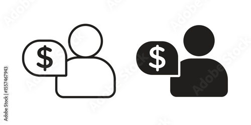 Personal loan icon Vector simple flat graphic illustration.
