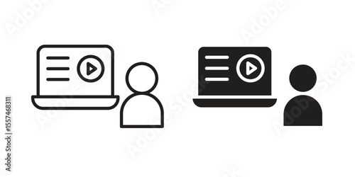 Online course icon Vector simple flat graphic illustration.
