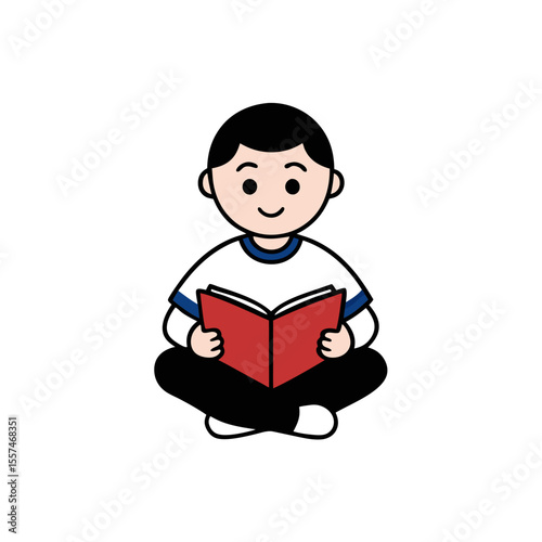 boy reading book