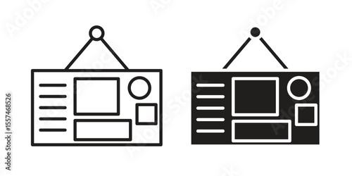 Mood board icon Vector simple flat graphic illustration.