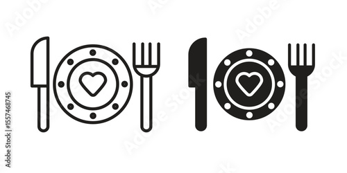 Love Plate icon Vector simple flat graphic illustration.