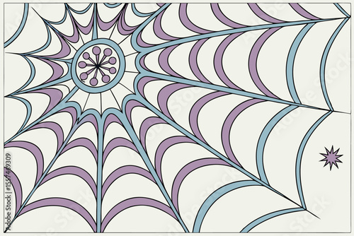 Infinite Repeating Fractal Geometry Vector Grid Design in Black Yellow Cyan and Magenta