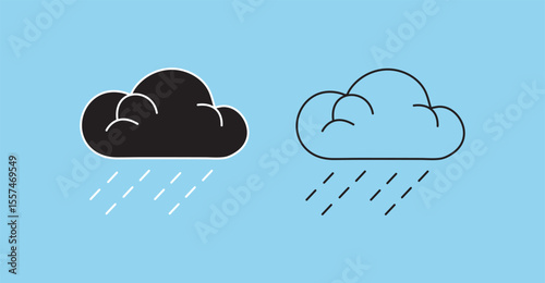 Cloud Rain Icon - Weather Symbol