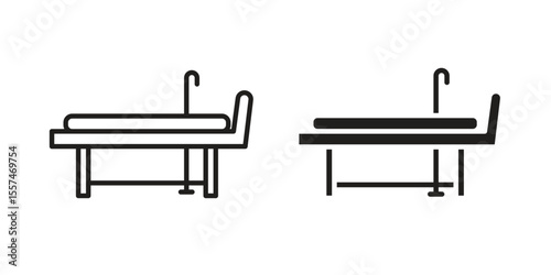Hospital bed icon Vector simple flat graphic illustration.