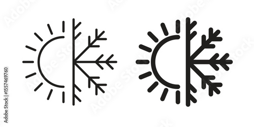 Hot and cold icon Vector simple flat graphic illustration.