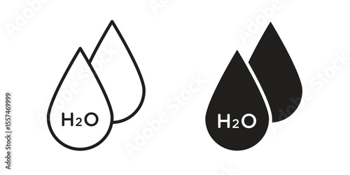 H2o icon Vector simple flat graphic illustration.