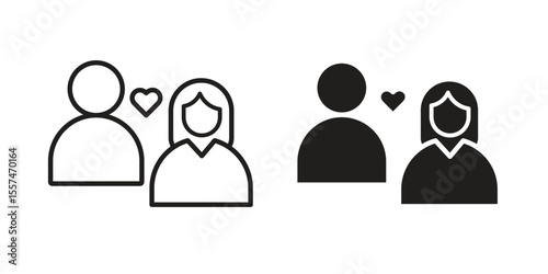 Girlfriend icon Vector simple flat graphic illustration.