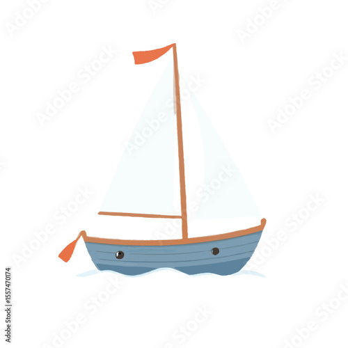Simple Cartoon themed Sailboat