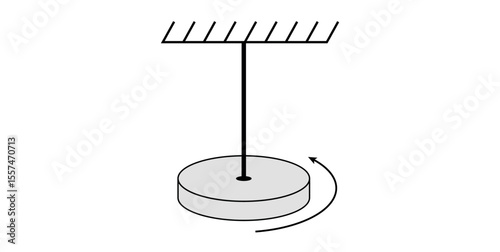 Schematic Diagram of Torsional Oscillations. Angular Vibration of an Object.
