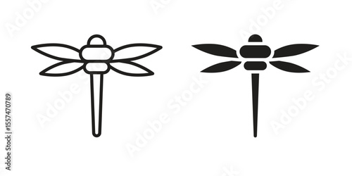 Dragon fly icon Vector simple flat graphic illustration.