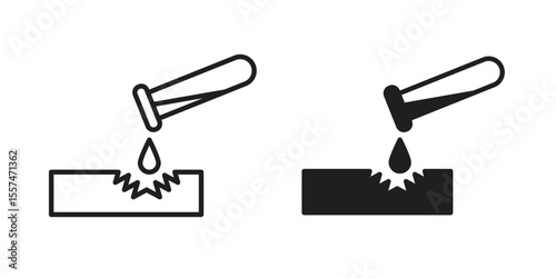 Corrosive substance icon Vector simple flat graphic illustration.