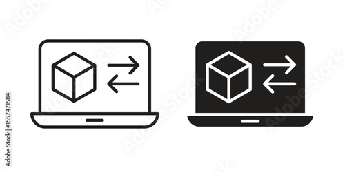 Computer simulation icon Vector simple flat graphic illustration.