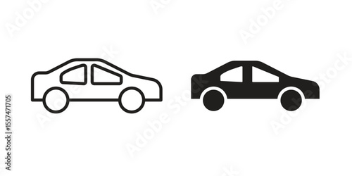 Compact car icon Vector simple flat graphic illustration.