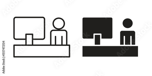Cashier icon Vector simple flat graphic illustration.