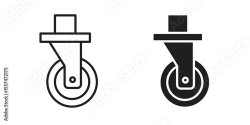 Cart trolley wheel icon Vector simple flat graphic illustration.