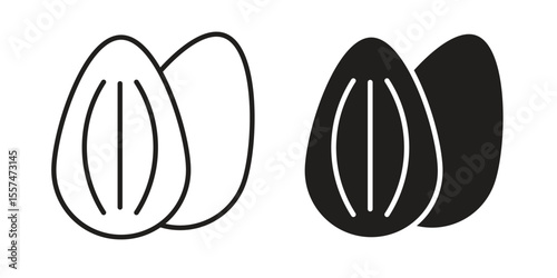 Almond icon vector, Symbol, logo illustrations