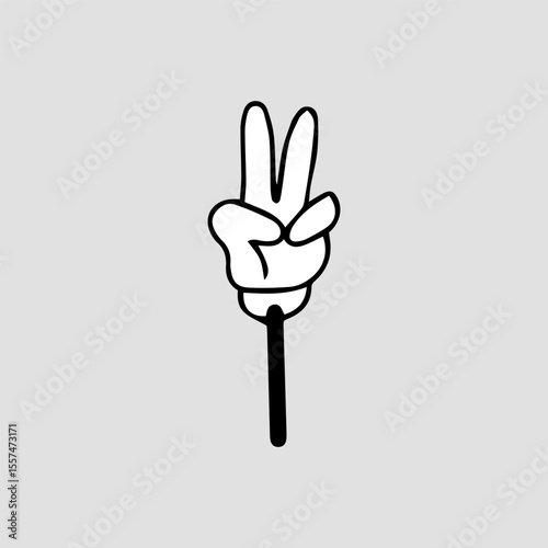 Handrawn hand comic character element stock. Cartoon hands. Comic arms with four and five fingers in white gloves with various gestures, cartoon character body parts. 