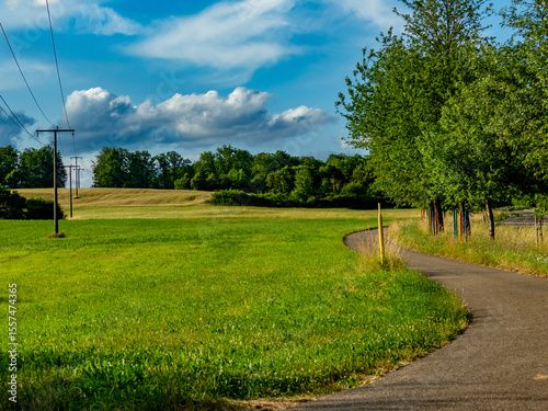 Strommasten in Hügellandschaft