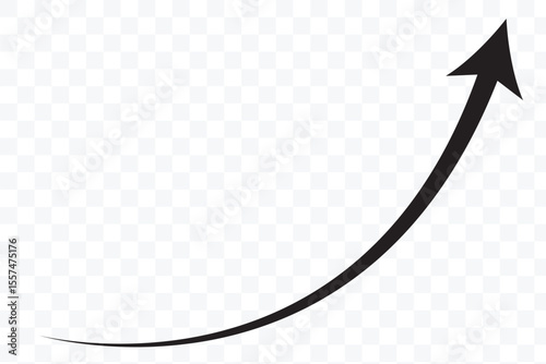 Long curve arrow icon. Long arrow. Curved arrow icon isolated on white background. Long curve arrow icon vector illustration. EPS 10