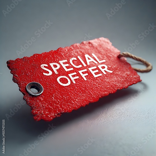 Special Offer Tag: A bold, eye-catching red tag announces a 