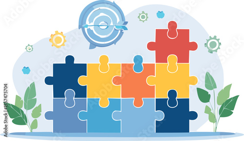 Données connectées en forme de puzzle