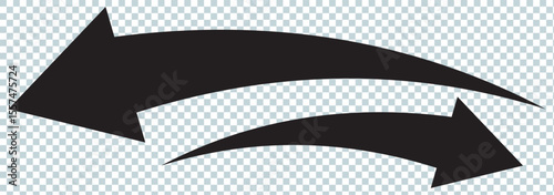 Set long blue curve arrow icon vector . blue curve arrow icon set. long arrow icon set. curve arrow vector illustration.