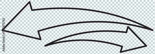 Set long blue curve arrow icon vector . blue curve arrow icon set. long arrow icon set. curve arrow vector illustration.