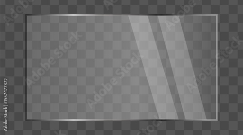16:9 vector image of a mirror reflection, suitable for application on glass, plastic, or acrylic window surfaces. Offers a glossy, luminous appearance with bright highlights and transparency.