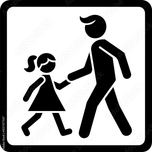 Pedestrian Crossing with Child Icon