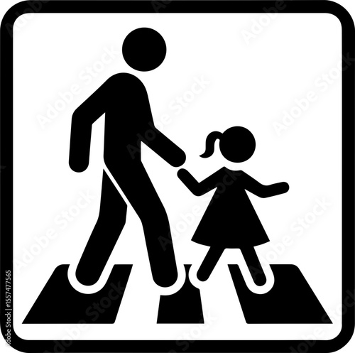 Pedestrian Crossing with Child Icon