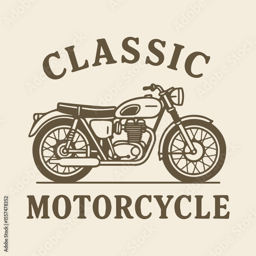 Vintage Motorcycle Design Timeless Classic Bike Illustration Retro Style Artwork