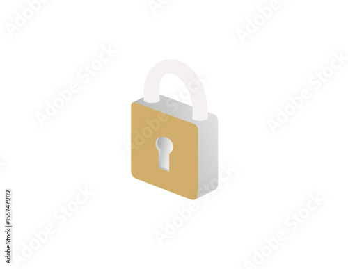Lock icon vector illustration depicting a secure padlock symbol for web protection