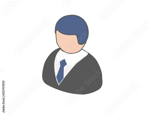 Businessman avatar vector illustration depicting a professional office person in a suit, a symbol of success and leadership