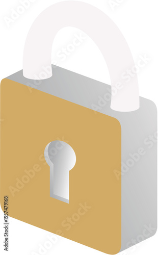 Lock icon vector illustration depicting a secure padlock symbol for web protection