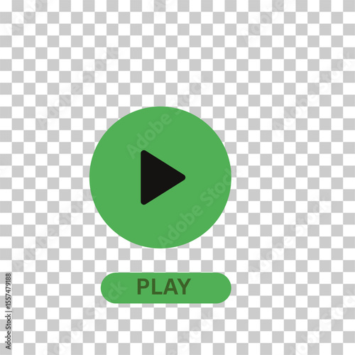 play button on green icon .