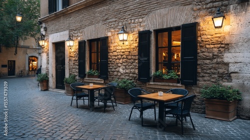 Fototapeta Naklejka Na Ścianę i Meble -  Relaxing stroll through charming roman streets rome italy peaceful vacation experience serene ambiance travel inspiration