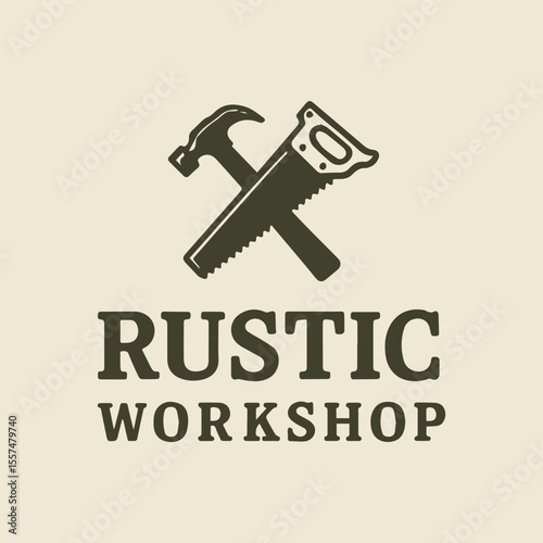 Embrace the Craftsmanship Rustic Workshop Logo Design Featuring Classic Carpenter Tools